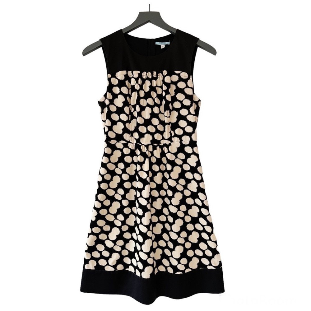 Anthropologie Leifnotes Notched Dots Cord Sleeveless Fit and Flare Dress Sz 2